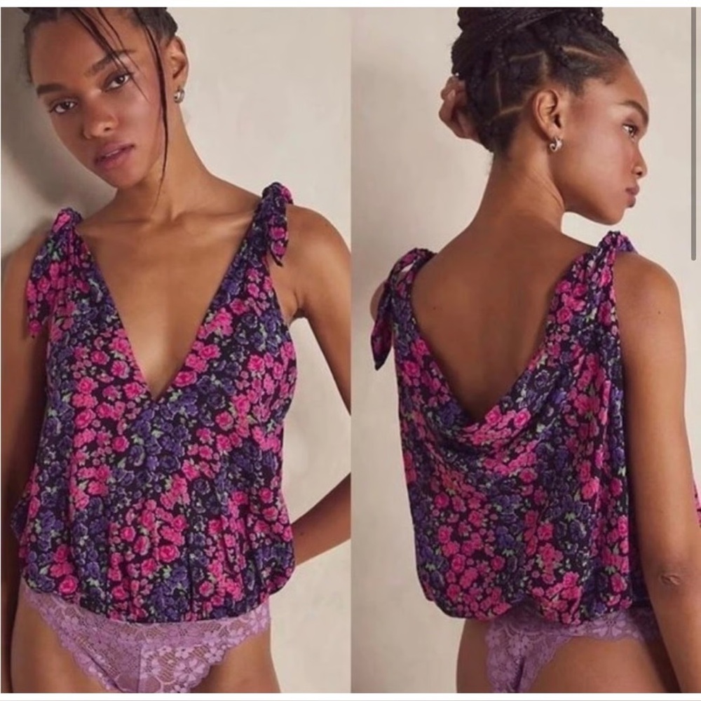 NWT Free People Bare it All Floral Bodysuit XS